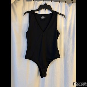 Elegant Black V-Neck Bodysuit